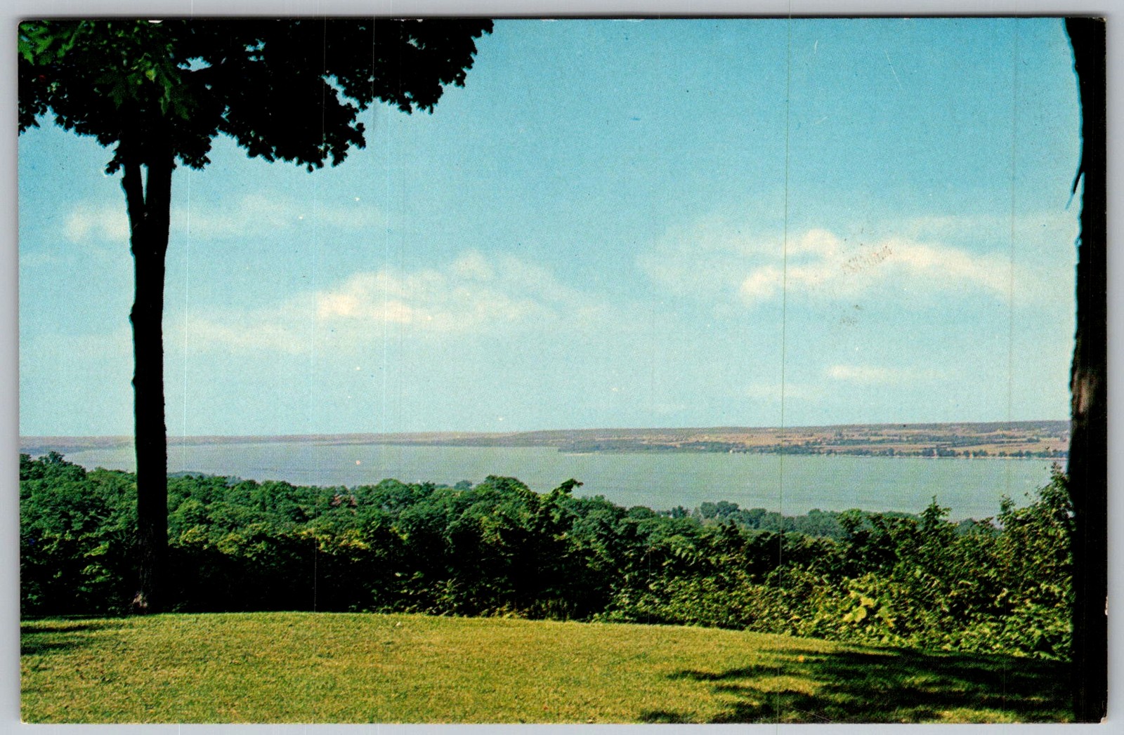 Vtg Postcard Grandview Drive Overlook Peoria, IL 1950s