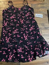 black floral slinky slip dress nwt j for justify S 