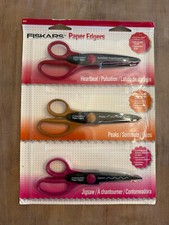NEW Set 3 Fiskars Photo Scrapbook Paper Edgers Scissors Heartbeat Peaks Jigsaw