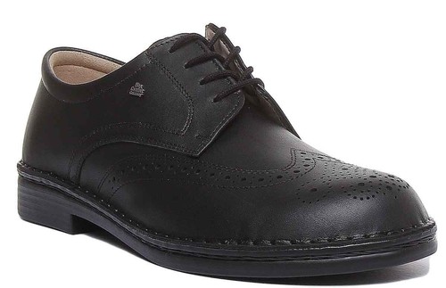 FINN COMFORT Budapest Men's Lace Up Brogues Leather in Black Size 6 - 12