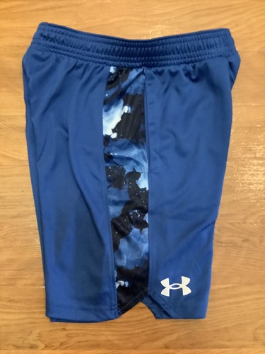 NEW WITH TAGS UNDER ARMOUR HEATGEAR SHORTS TECH BLUE BOYS SIZE 5