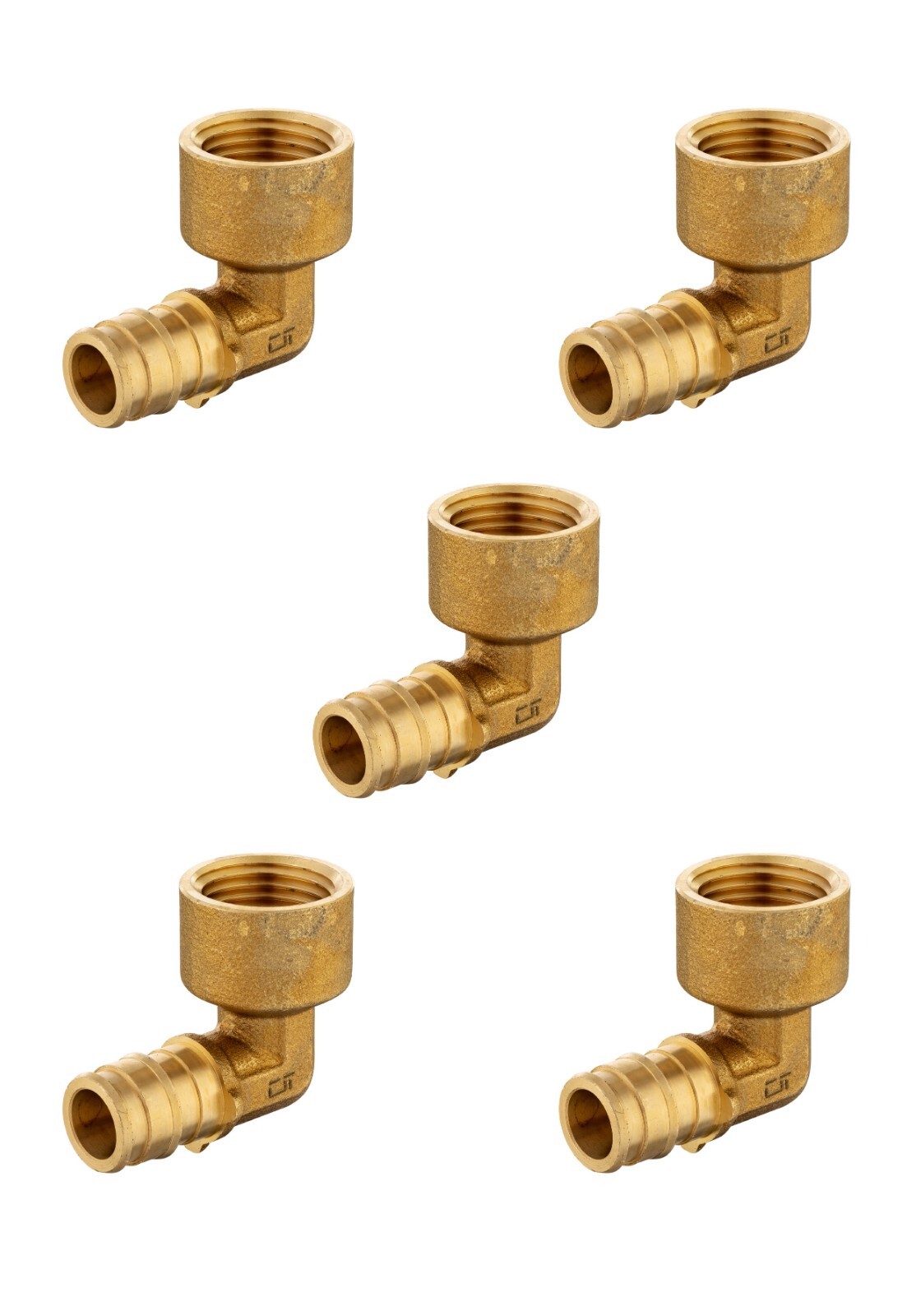 EFIELD 5 PCS 1/2" Pex A Expansion Brass Fitting Female NPT Elbow Adapter