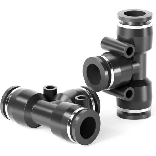 10Pcs 3/8" Od Black Push To Connect Air Fittings Tube Air Line Tee Union Push - Picture 7 of 8