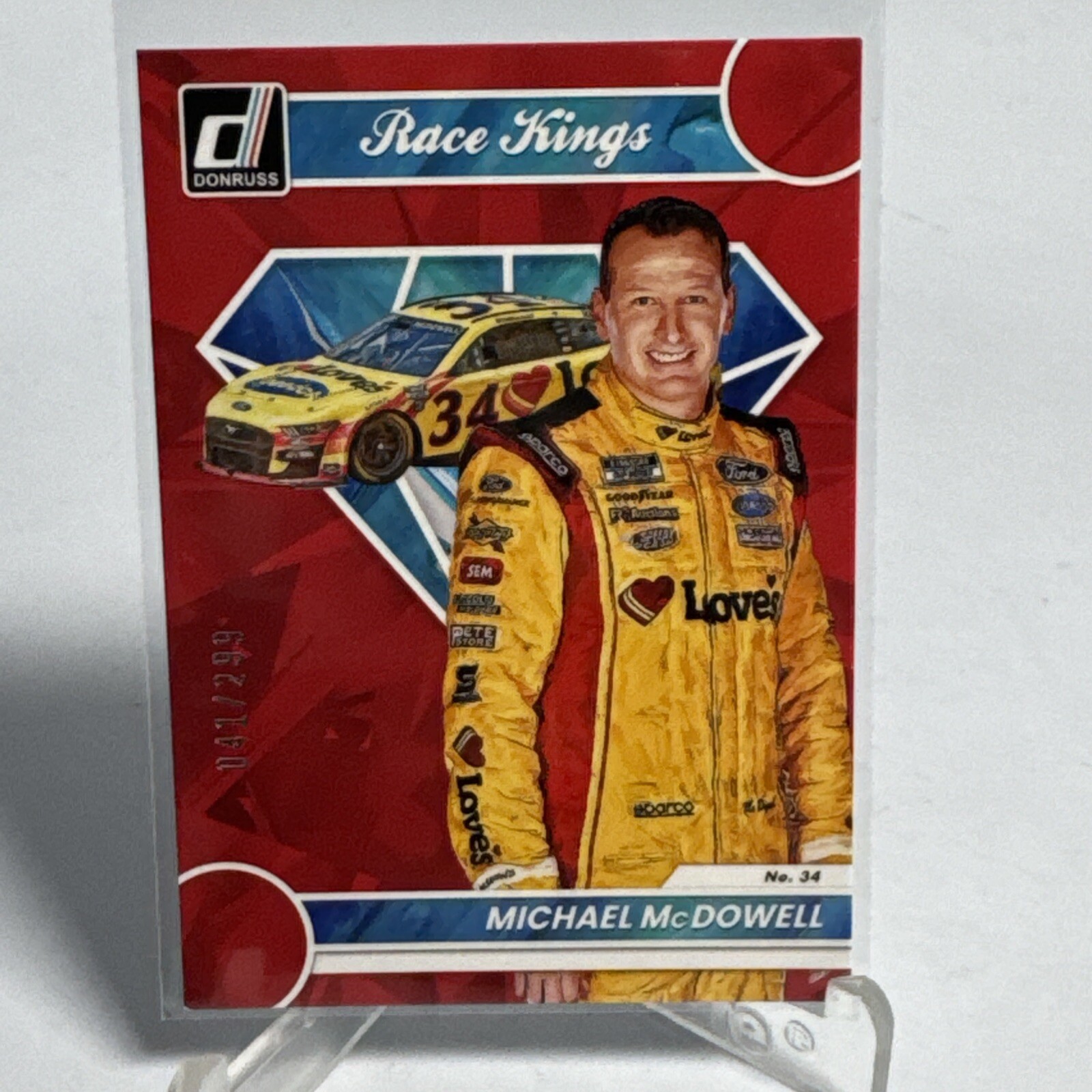 2023 Donruss #21 Michael McDowell Red #/299 Race Kings NM Card