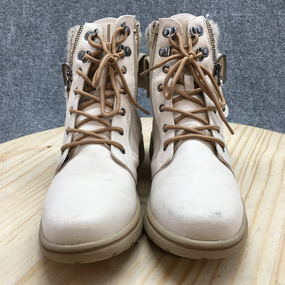 Botas de montaña Cliff by White para mujer 8 M Hope Hiker beige con cordones cremallera redondas Foto 4 de 4