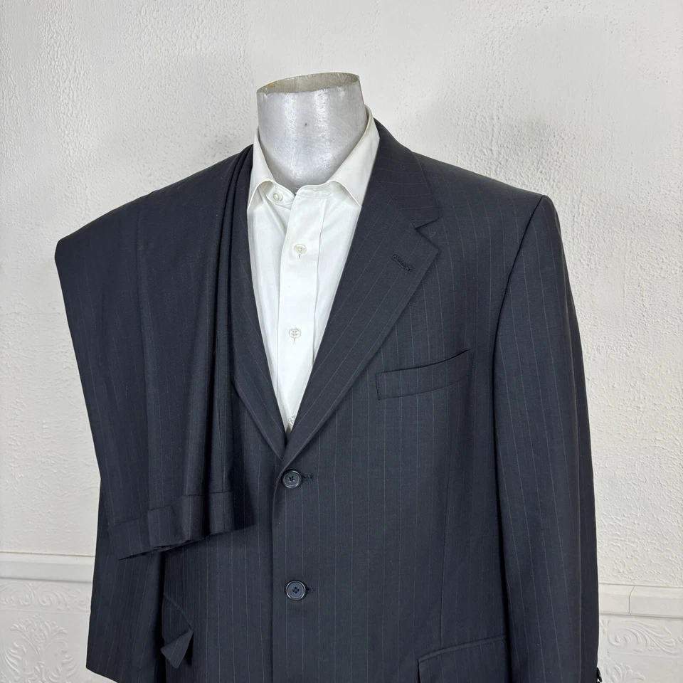 Костюм мужской Hart Schaffner Marx 2 предмета 44R 38x27 черный темно-серая полоса - Изображение 3 из 4