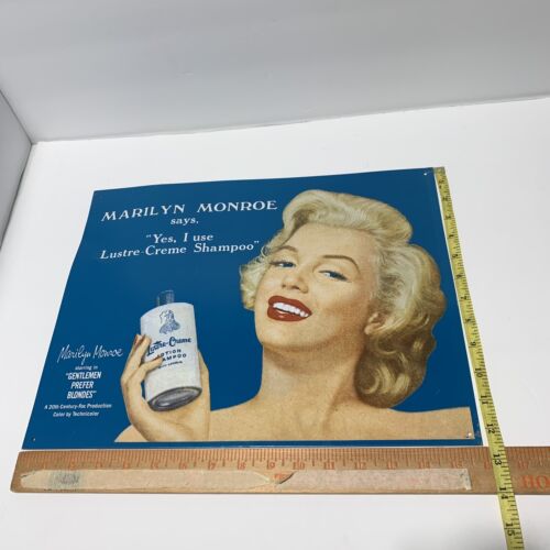Marilyn Monroe Blechschild 16x12 Yes I use Lustre Cream Shampoo Metall Werbung Wand 1994 - Bild 2 von 23