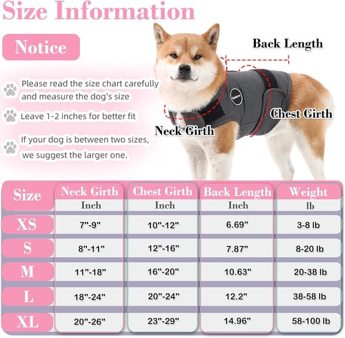 Pet Dogs Calming Vest Pet Stress Anxiety Relief Wrap Clothes Puppy Suit Clothing - Picture 2 of 8