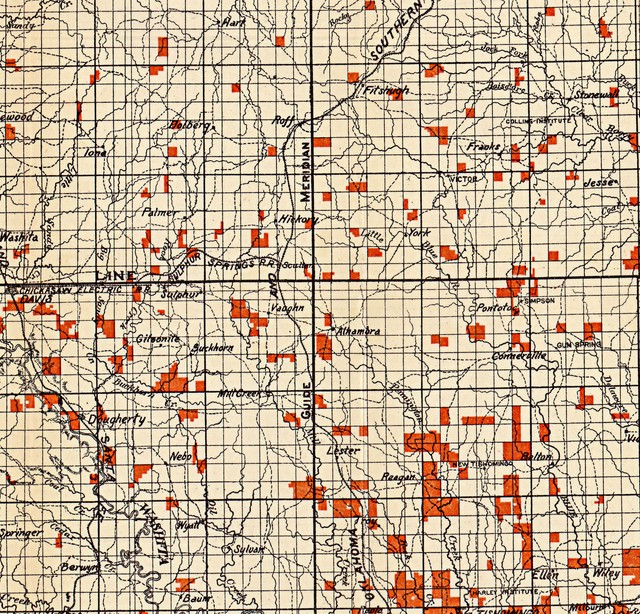1900 Map of Chickasaw Nation, Indian territory American Indian Wall Art