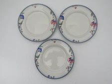 Oneida Blue Lattice Bread Butter Plates Set of 3 Select Collection Porcelain