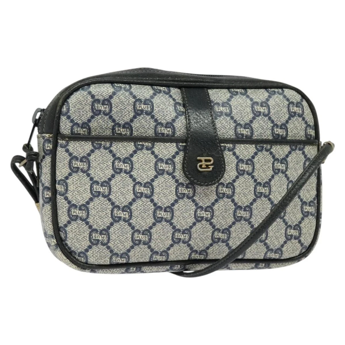 Sac à bandoulière GUCCI GG Plus Supreme PVC bleu marine authentique bs23879