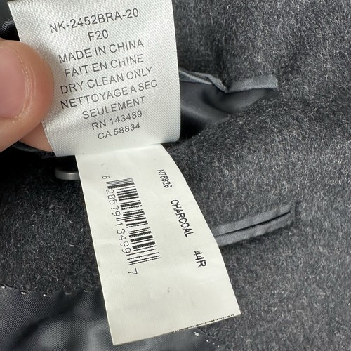 NWT Cardinal Of Canada Wool Cashmere Charcoal 3 Button Trench Coat Size 44R - Picture 5 of 10