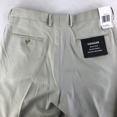 Haggar Men's Premium Comfort Straight Fit Flat Front Dress Pant 34Wx30L |  eBay