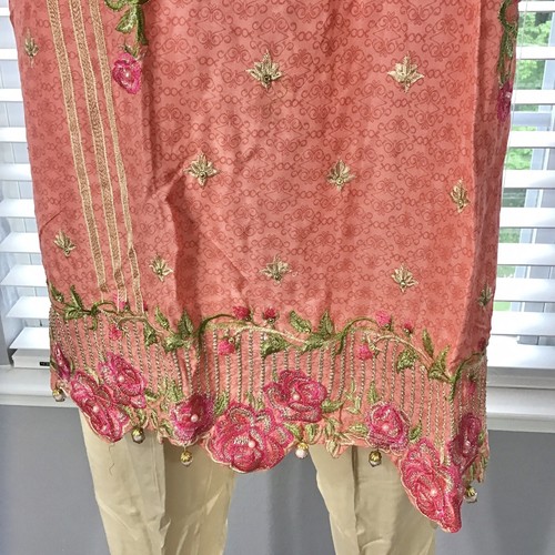 New Stitched Designer Viscos Embroidered, 3-pcs Suit Women SZ M - Picture 6 of 7