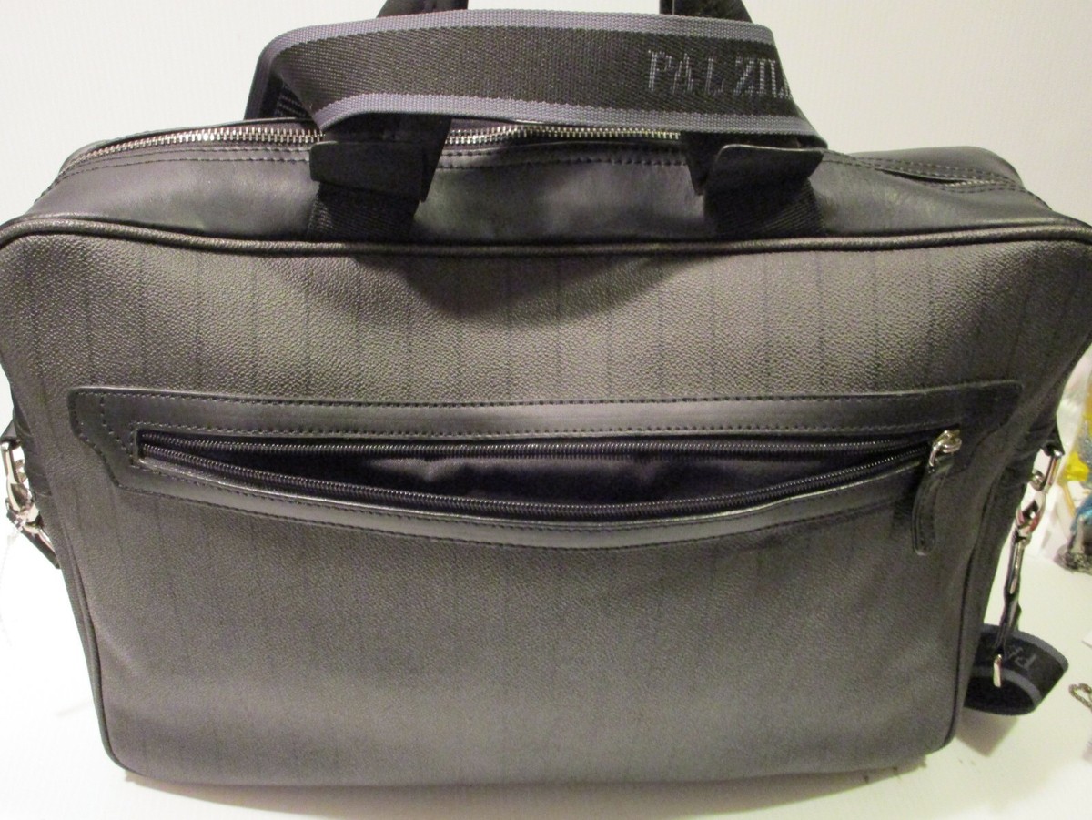 Pal Zileri Satchel-Style Bag, Multicompartment, Black/Gray Pal Zileri Satchel-Style Bag, Multicompartment, Black/Gray