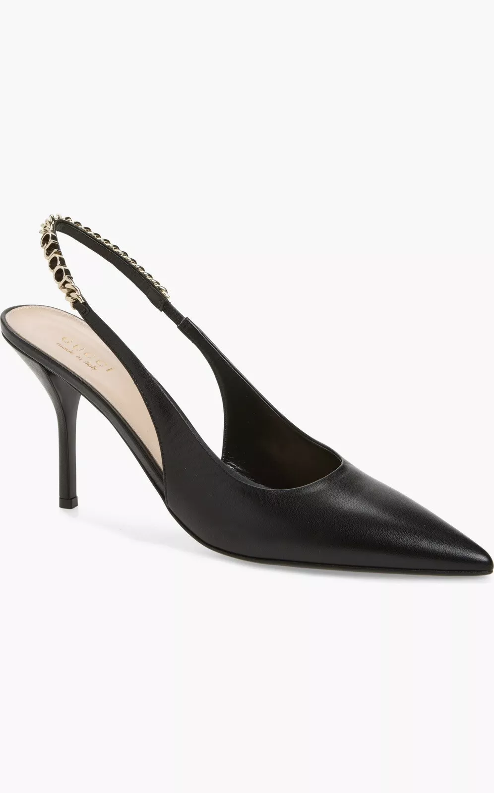 Chaussures escarpins à bout pointu GUCCI SIGNORIA cuir noir 36 EU 6US neuves