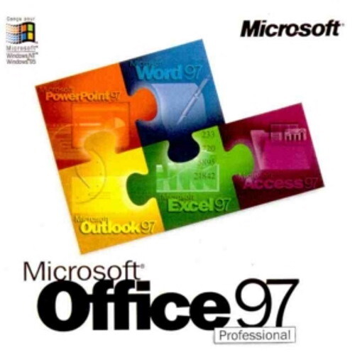 Microsoft Office 97 Professional Word Excel PowerPoint CD-ROM Windows SR-2 Full - Picture 1 of 1