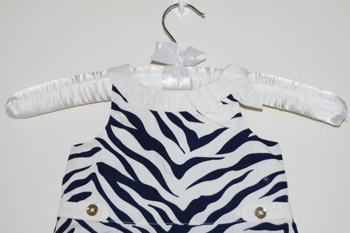 EUC Janie and Jack Infant Girl's Blue Zebra Sleeveless Woven Halter Shirt 3-6M - Picture 2 of 9