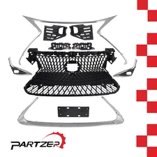 W/Trim Molding Fog Trims Set Fit Lexus ES300H ES350 2016-2018 Front Upper Grille