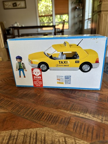 PLAYMOBIL® 3199 Taxi Yellow Cab Cabtaxi NEW ORIGINAL PACKAGING RARE - Picture 3 of 5