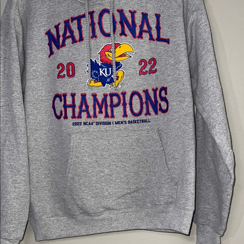 Gray Kansas Jayhawks National Champions 2022 Hoodie - Picture 5 of 11