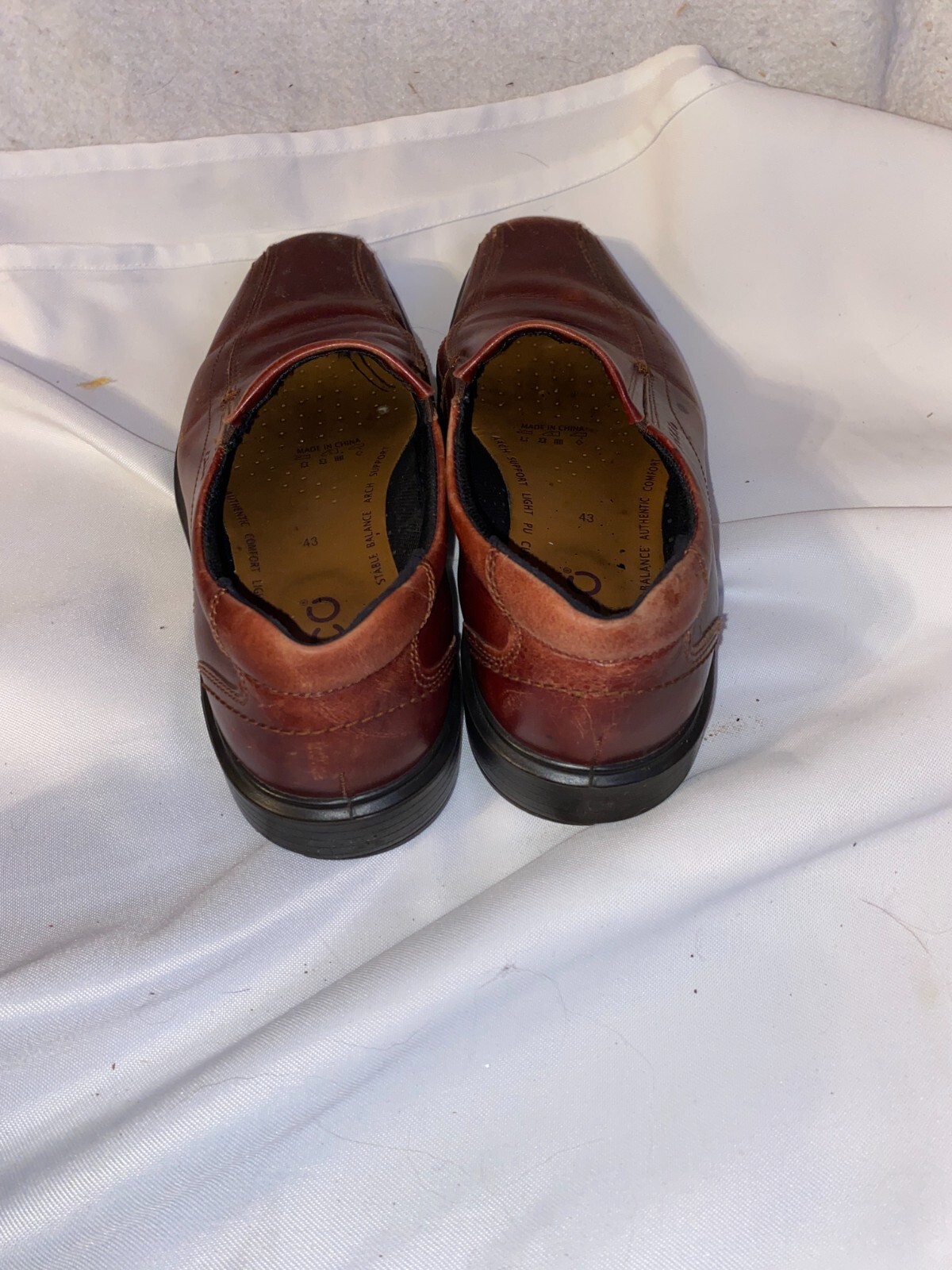 SAOLA Scarpe eleganti slip on uomo Ecco Cognac in pelle marrone taglia 10M