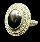 Vintage Estate Onyx & Marcasite Sterling Silver Art Deco Cocktail Ring Size 6.5