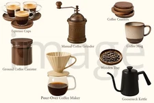 Digital Picture Photo Digital Image Coffee Essentials Background Wall Print Art