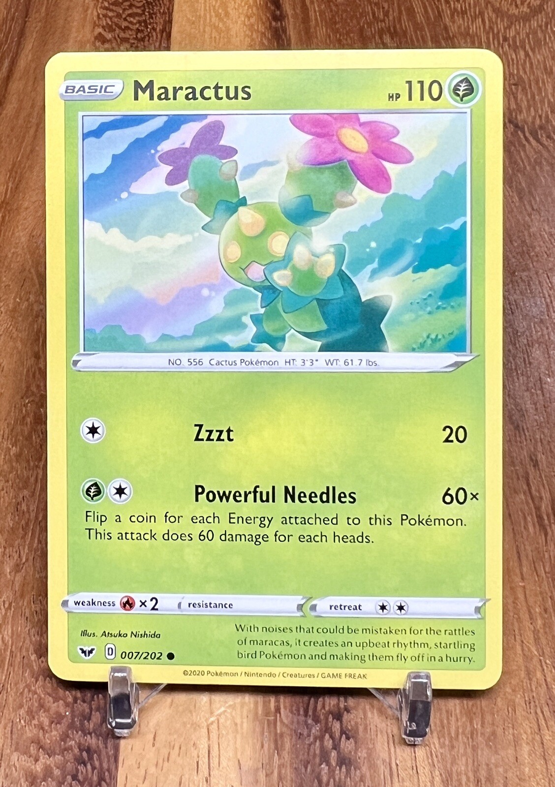 Maractus 007/202 Non Holo Sword & Shield Pokemon Card NM