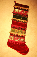 vintage inspired oversized large designer christmas stocking 33" long