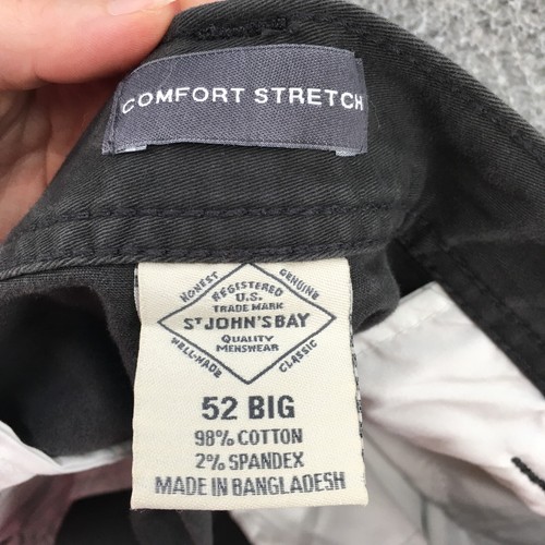 St Johns Bay Comfort Stretch Chino Shorts Mens 52 Big (actual 51x10) Gray NEW - Picture 17 of 20