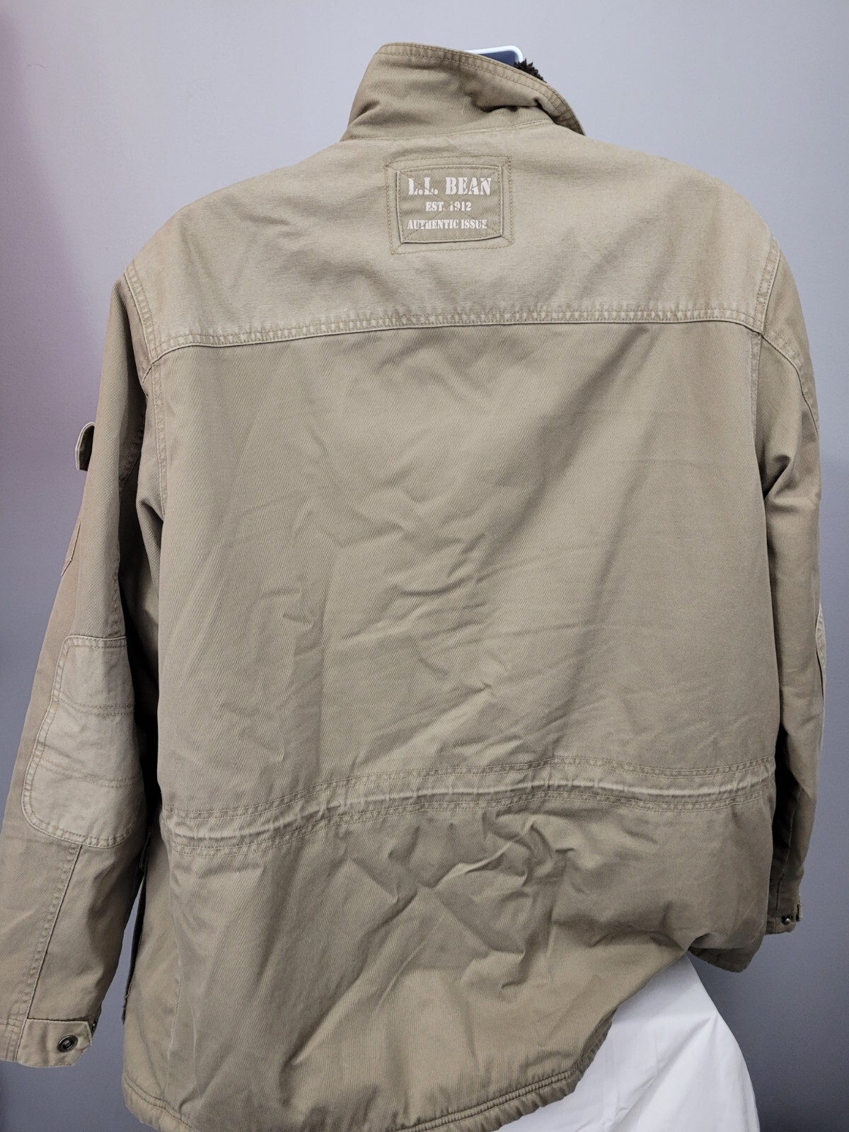 LL BEAN Military Field Jacket mens Large tall thinsu… Gem