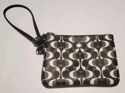 Coach Black Peyton Dream C Small Wristlet Wallet Bag Purse Clutch