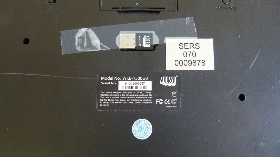 Adesso Tru-Form Media 1500 Wireless Ergonomic Keyboard with USB Dongle - Image 3 of 4