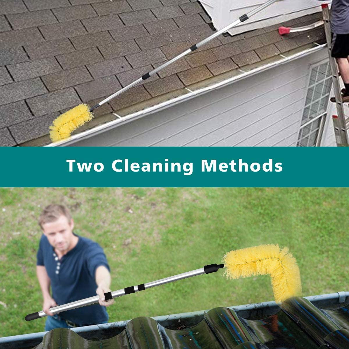 Gutter Cleaning Brush Roofing Guard Cleaner Tool with Telescopic