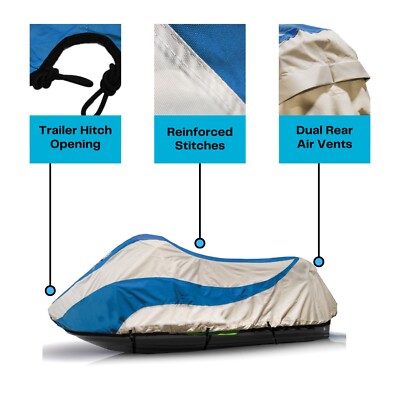Copertura Sea Doo Copertura Impermeabile EliteShield Per Sea Doo GTI GTX - Adatta Al Traino, Tessuto 600D, 3 Anni Garanzia Secchiello Porta Ghiaccio