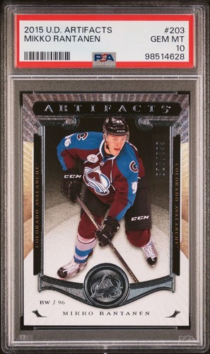 2015 Upper Deck Artifacts #203 MIKKO RANTANEN RC PSA 10 Colorado Avalanche