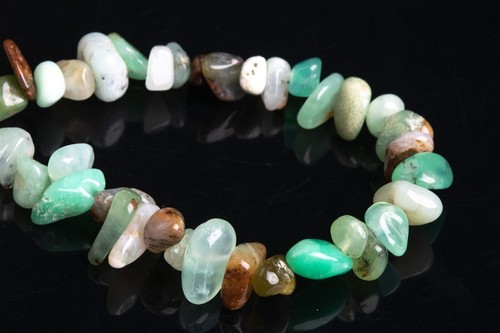 Cuentas naturales de 4-10 mm crisoprasa/jade australiano con chips de guijarros grado AAA 15,5" - Imagen 3 de 3
