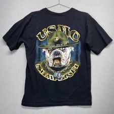 Vintage Marines Shirt Mens Medium Bulldog USMC SEMPER FI Military