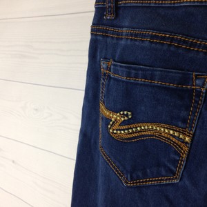 RUE-21-Womens-Size-3-4-Super-Stretchy-Blue-Low-Rise-Skinny-Embellished-Jeans
