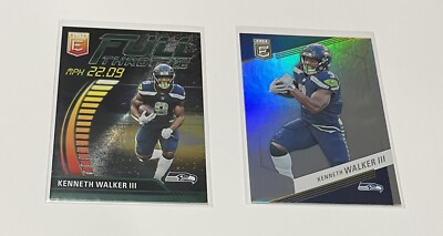 Kenneth Walker III 2023 Donruss Elite Full Throttle #FT-KW & Elite Base #64