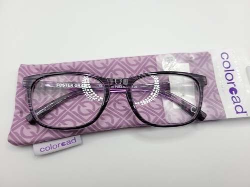 Foster Grant Elana Womens Oval Reading Glasses Purple 53□18-140 Choose Strength - Picture 2 of 3