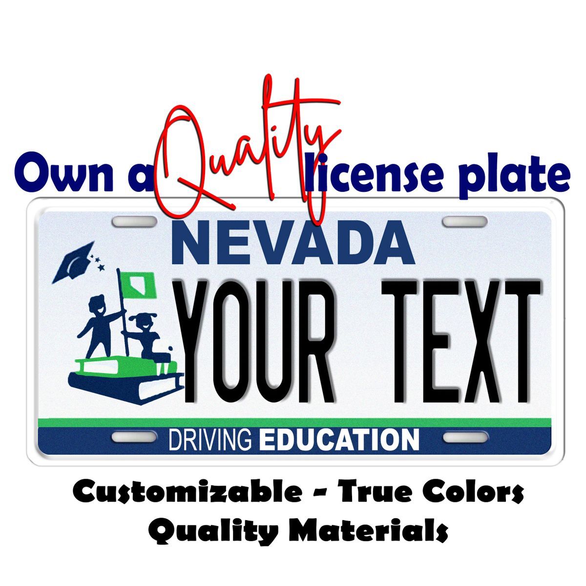 Nevada Driving Education License Plate Frame Bike MopedCar Key chain  Luggage Tag