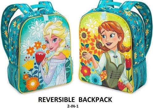 Disney Store Frozen Anna \u0026 Elsa Reversible (2 lados) Chicas Mochila Escolar  Bolsa | eBay