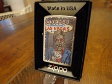 WELCOME TO FABULOUS LAS VEGAS ZOMBIE WITH 4 ACES JOKER ZIPPO LIGHTER MINT IN BOX