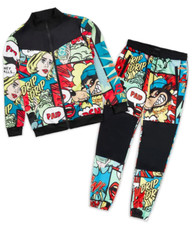 Reason Brand Paid Comic Print Track Set Tracksuit 2 Piece Set Men's Size Medium