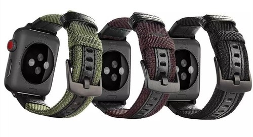 For Apple Watch Band Series 10 9 8 7 6 5 Leather Nylon Braided Strap 38mm-49mm - Picture 2 of 14