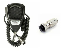 Astatic 636L CB Radio Microphone w/ C4PRCI6 4 to 6 pin Ranger RCI, Cobra adapter