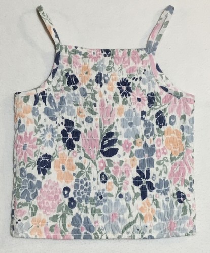 NEW Abercrombie Kids Smocked Top Girls 11/12 M White Floral Straps Summer Casual - Picture 3 of 7