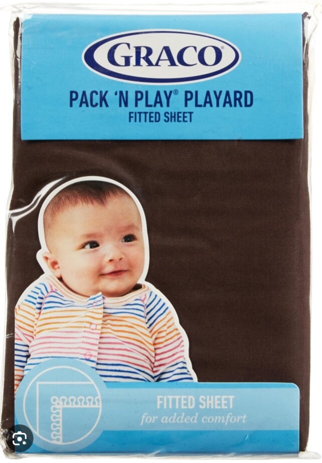 Graco Pack 'N Play Playard Fitted Sheet, Chocolate Brown, Baby, 39 - Main Image